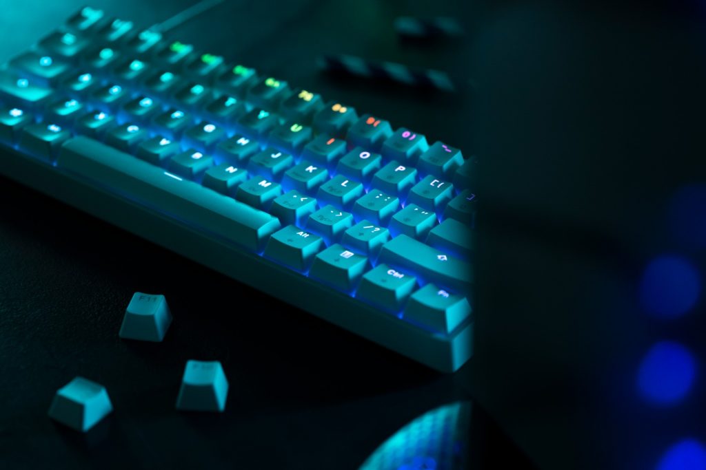 blue keyboard with lights high angle (1)